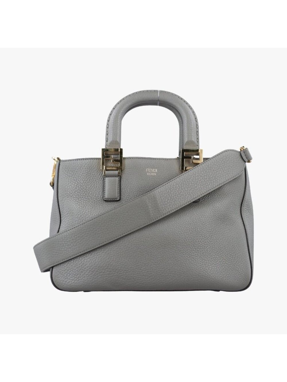Fendi FF Logo Gloria Gray Leather